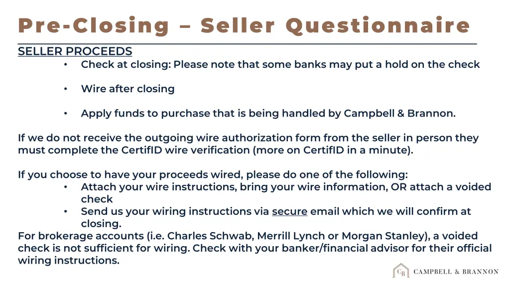 pre closing seller questionnaire 2