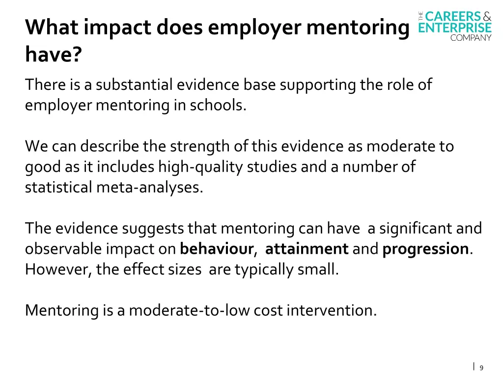 what impact does employer mentoring have