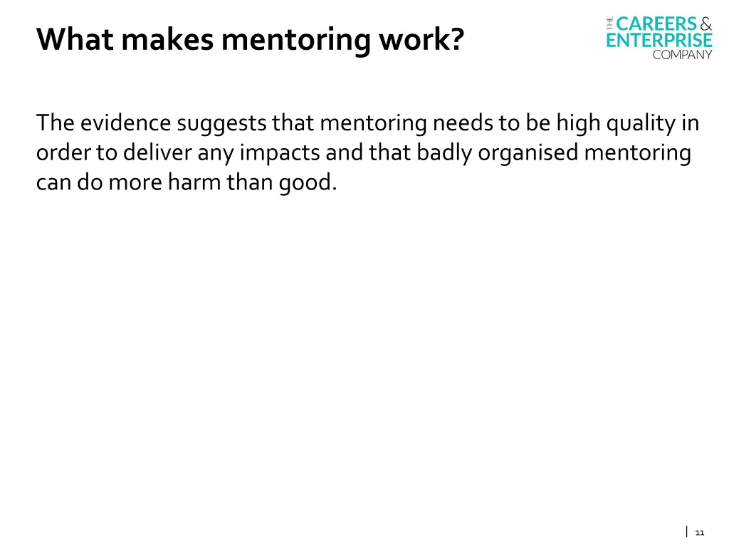 what makes mentoring work