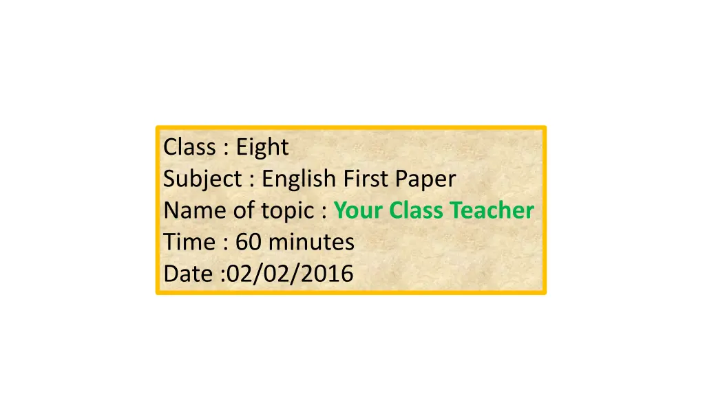 class eight subject english first paper name