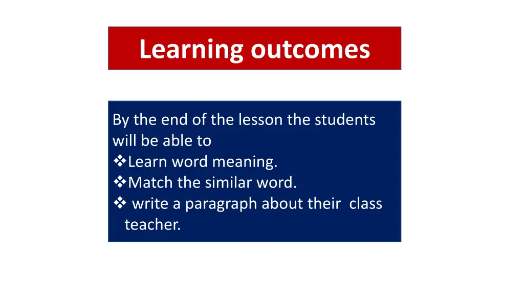 learning outcomes