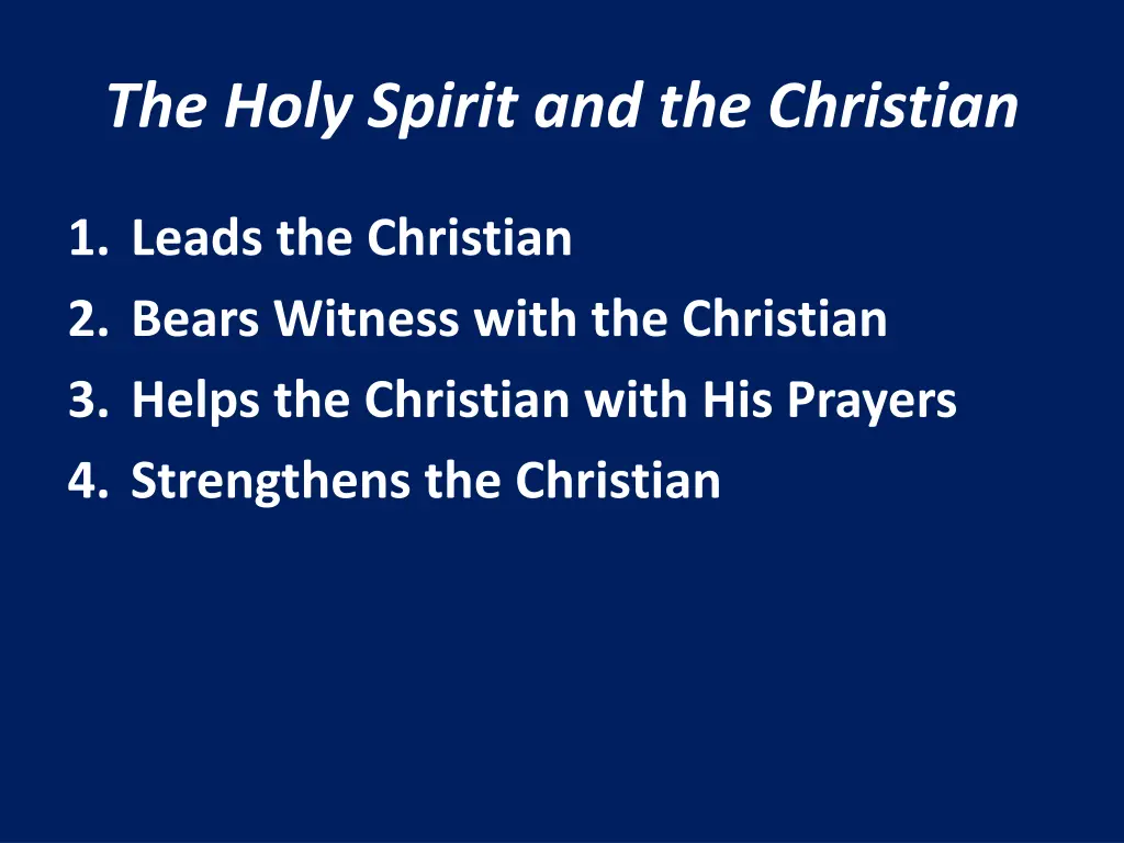 the holy spirit and the christian 1