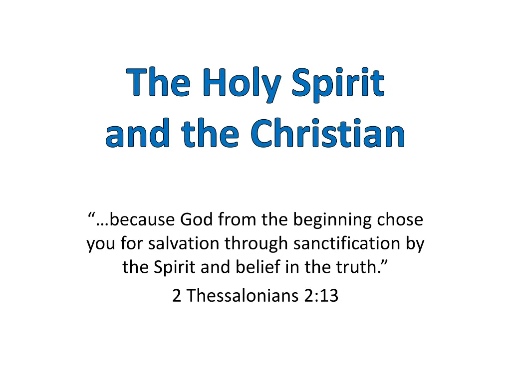 the holy spirit and the christian