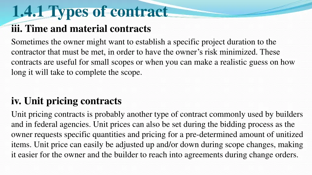 1 4 1 types of contract iii time and material