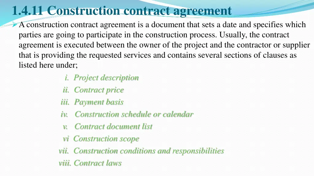 1 4 11 construction contract agreement