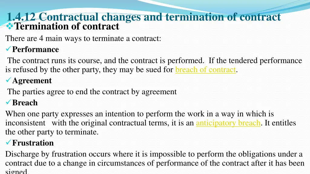 1 4 12 contractual changes and termination 1