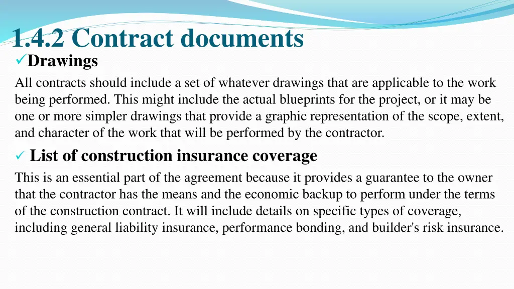 1 4 2 contract documents drawings all contracts