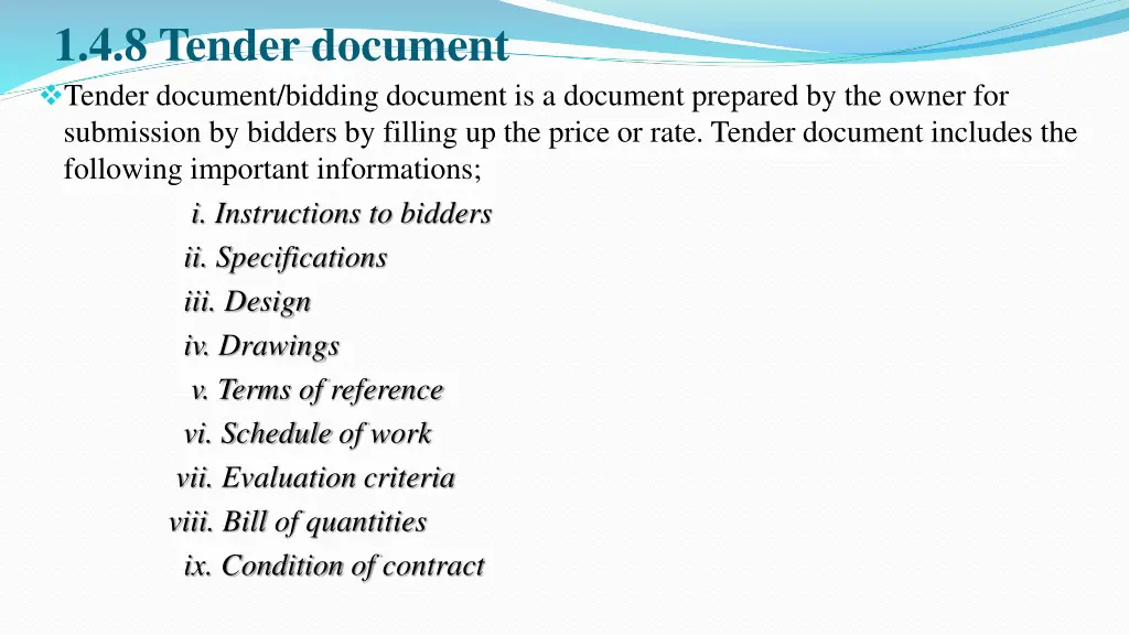 1 4 8 tender document tender document bidding