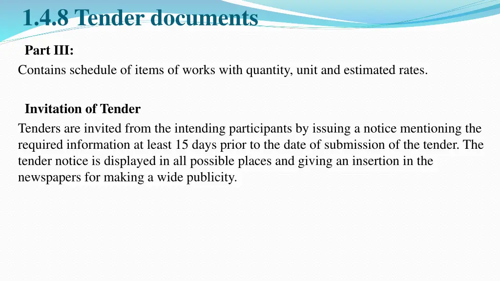 1 4 8 tender documents