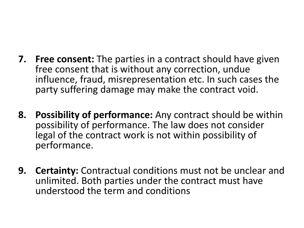 7 free consent the parties in a contract should