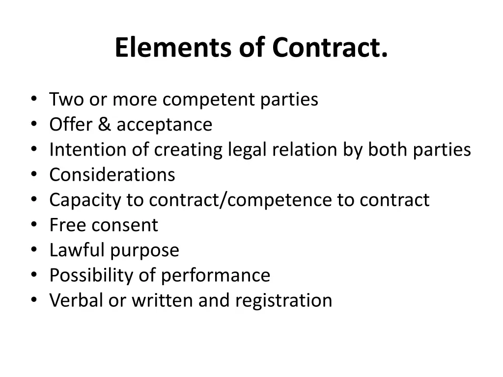 elements of contract