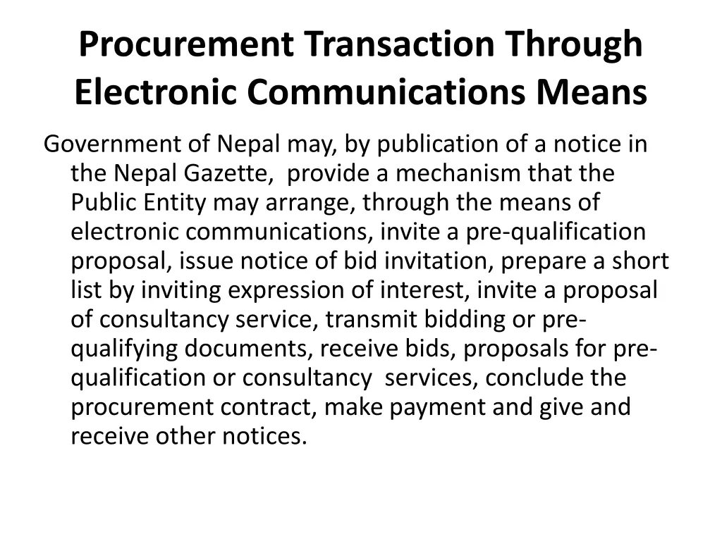 procurement transaction through electronic