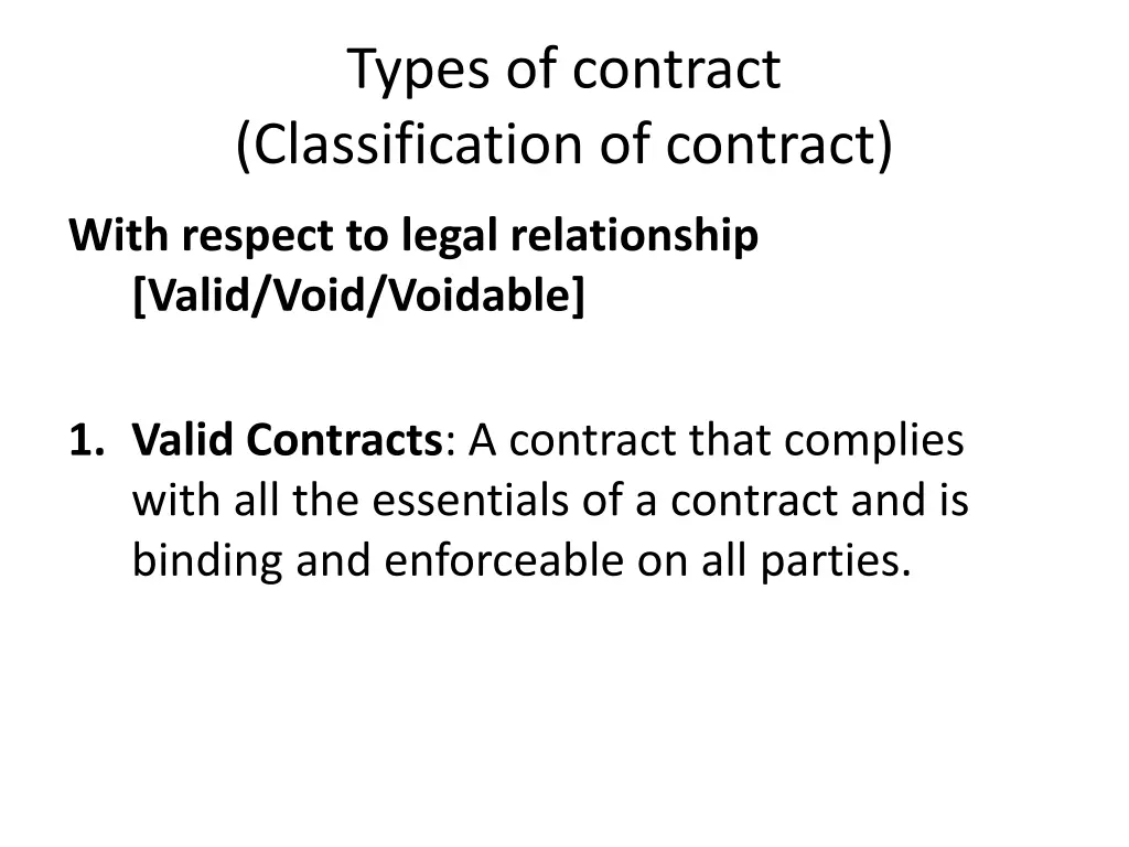 types of contract classification of contract 1