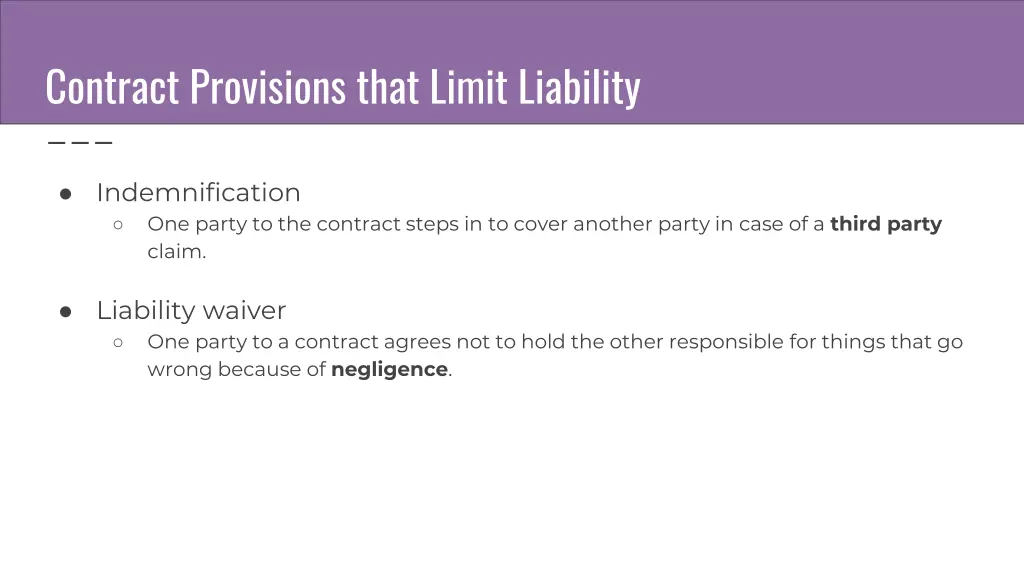 contract provisions that limit liability 2