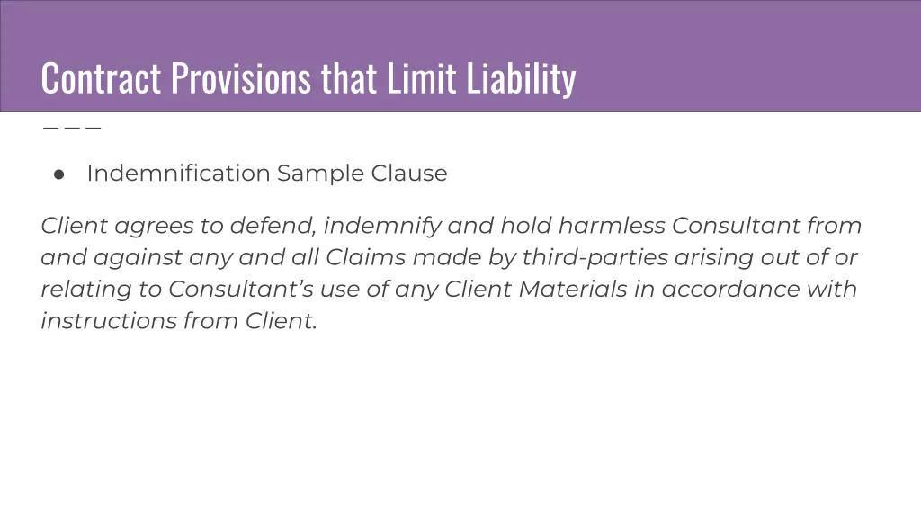 contract provisions that limit liability 3