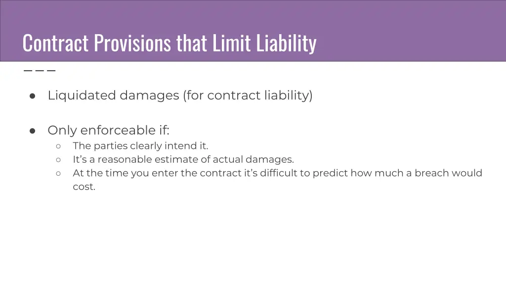 contract provisions that limit liability