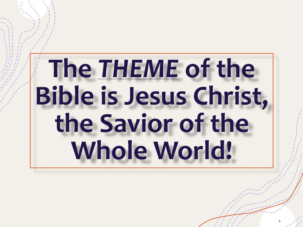 the theme of the bible is jesus christ the savior