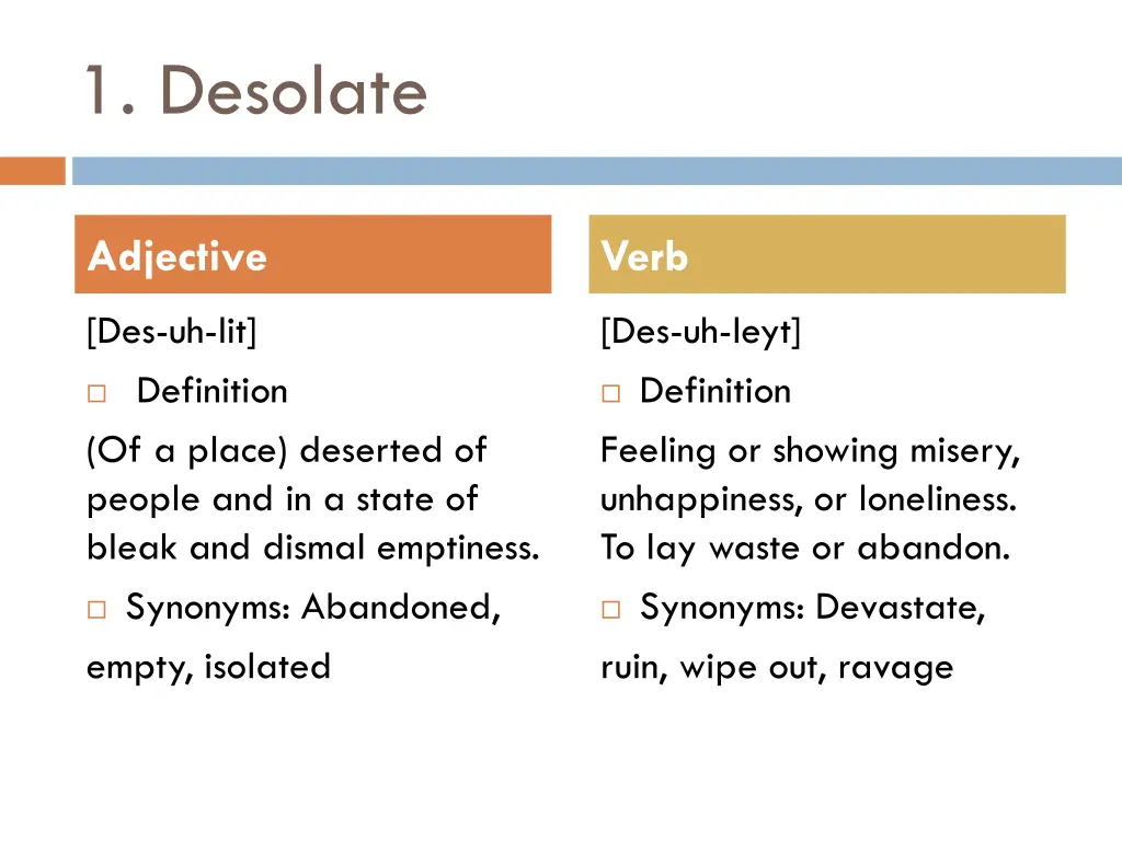 1 desolate