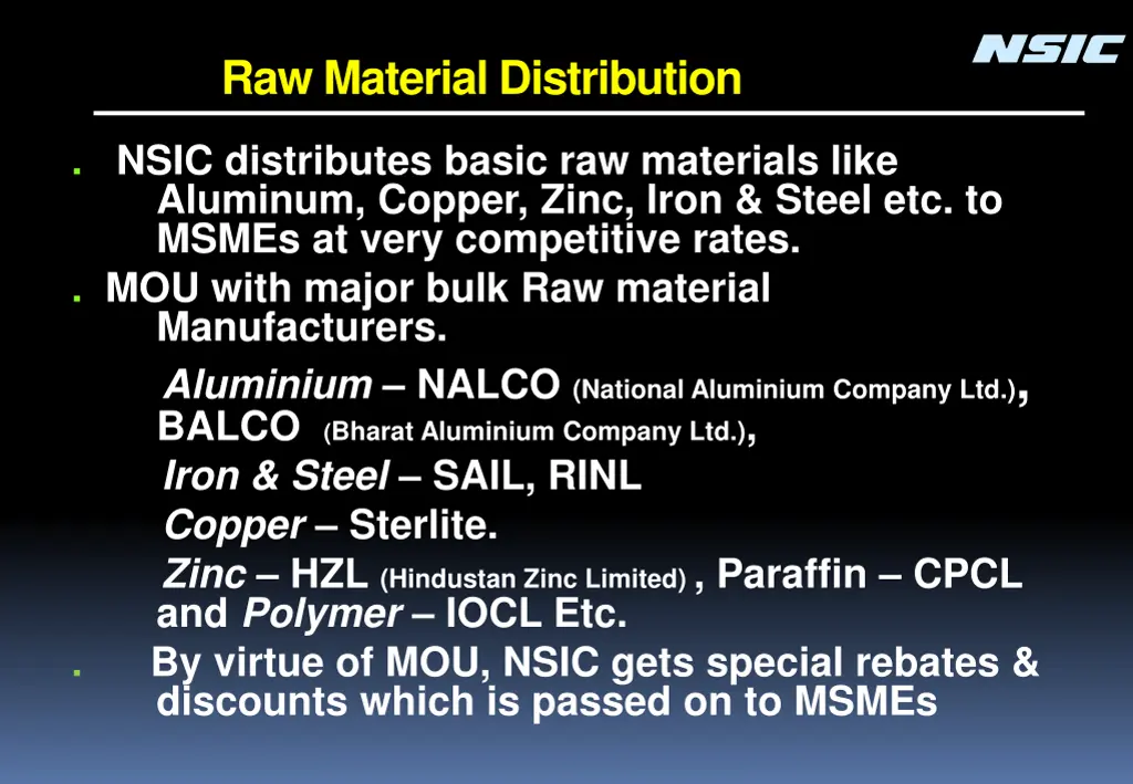 raw material distribution