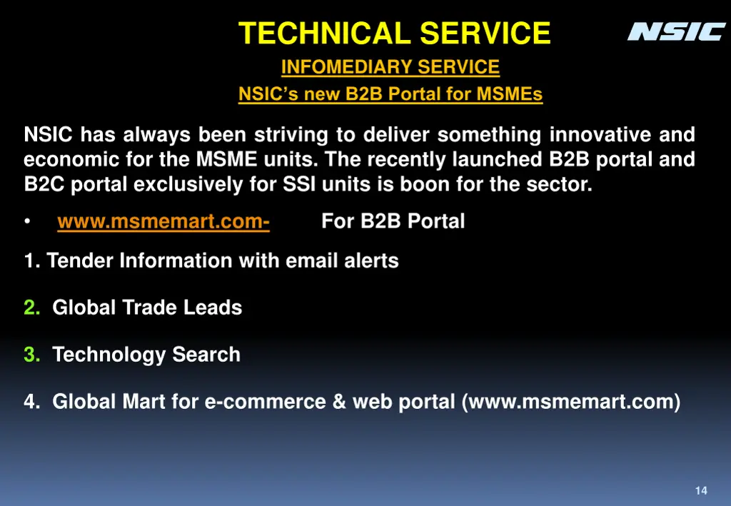 technical service infomediary service nsic