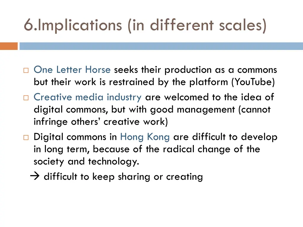 6 implications in different scales