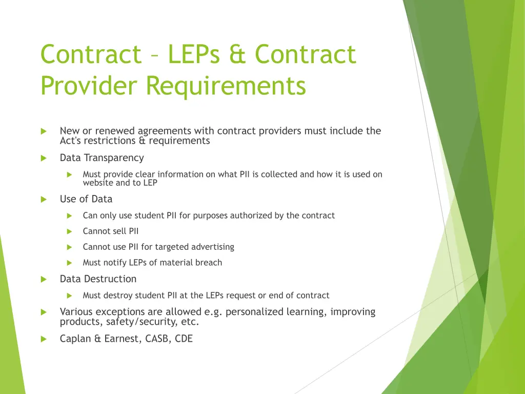 contract leps contract provider requirements