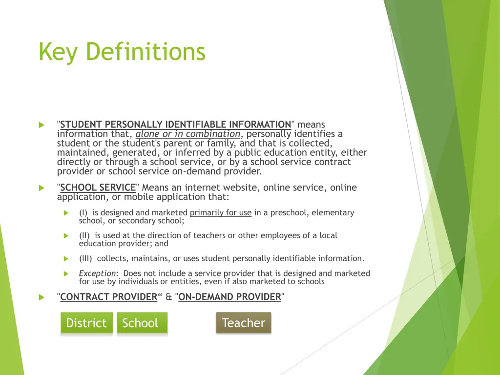 key definitions