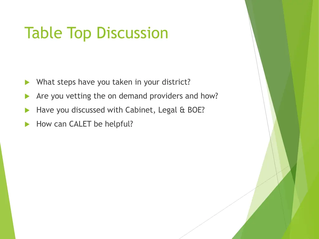 table top discussion