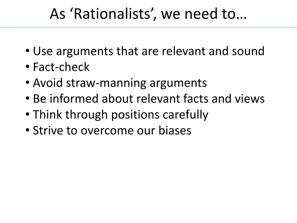 as rationalists we need to