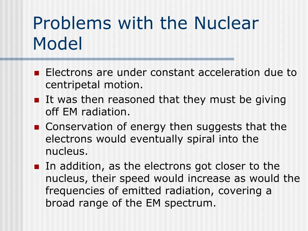 problems with the nuclear model