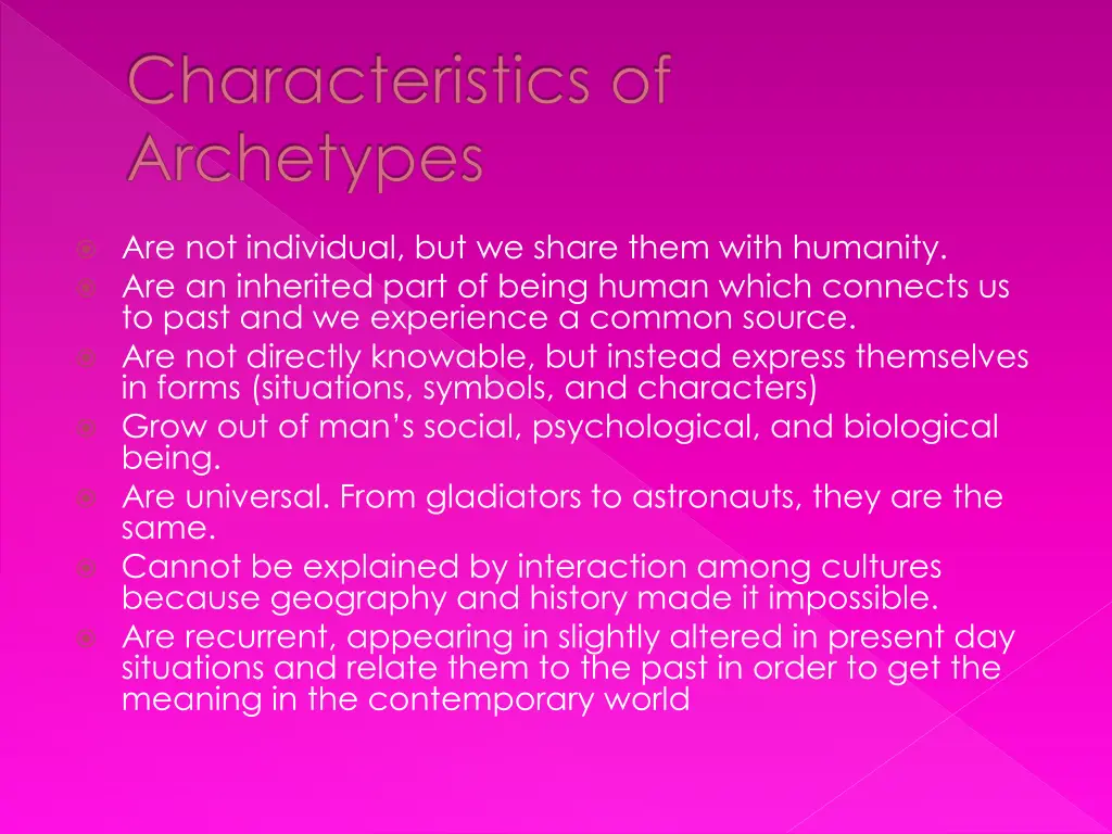 characteristics of archetypes