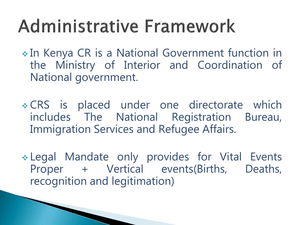 in kenya cr is a national government function