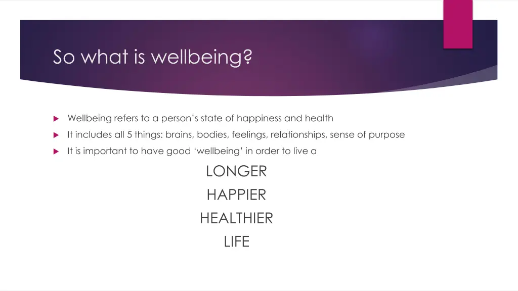 so what is wellbeing