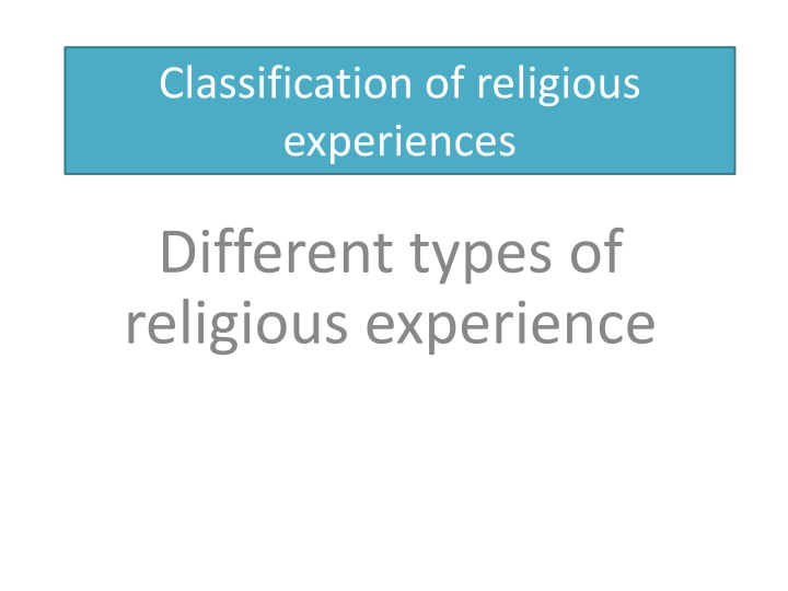 classification of religious experiences