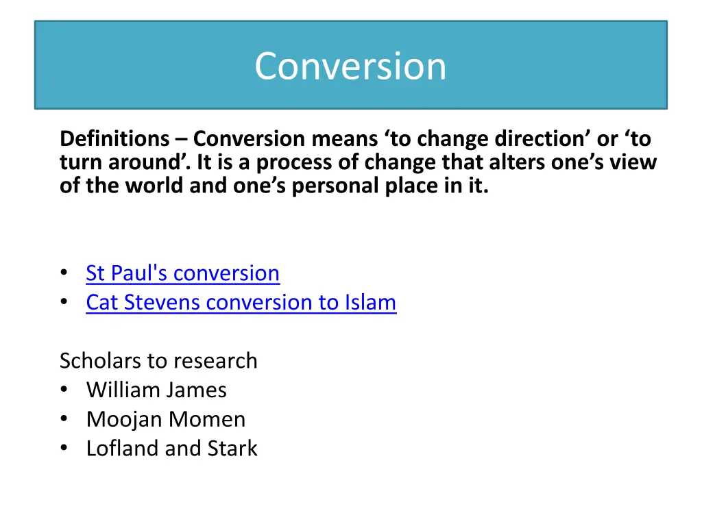 conversion