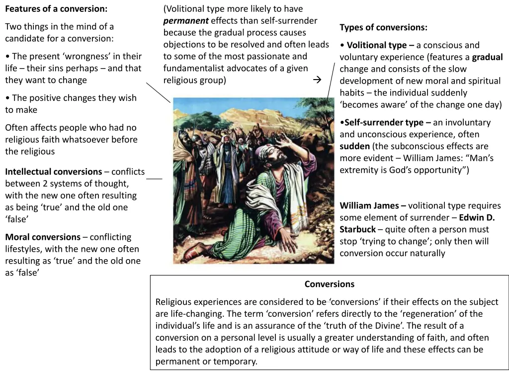 features of a conversion