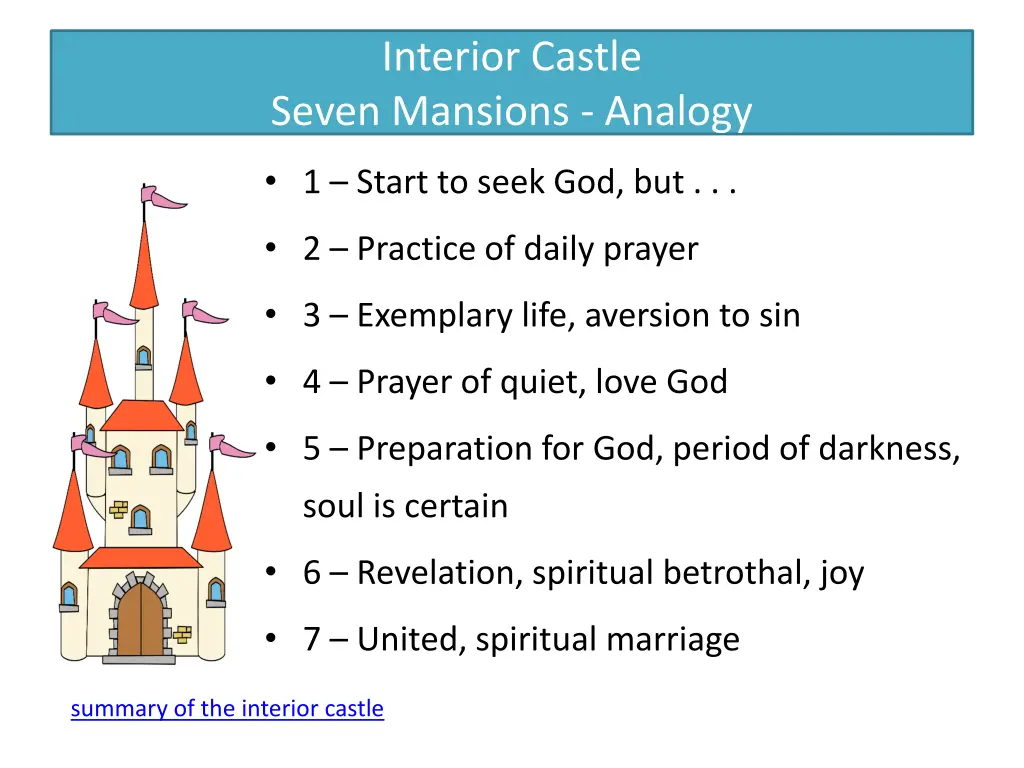 interior castle seven mansions analogy