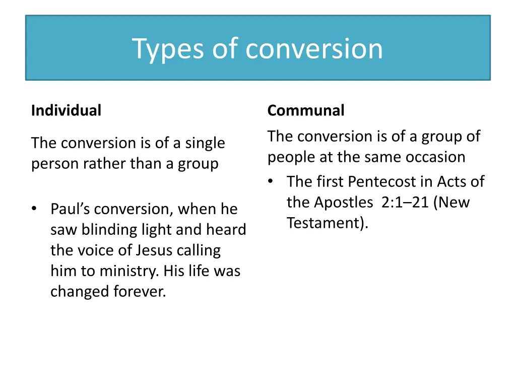 types of conversion 1