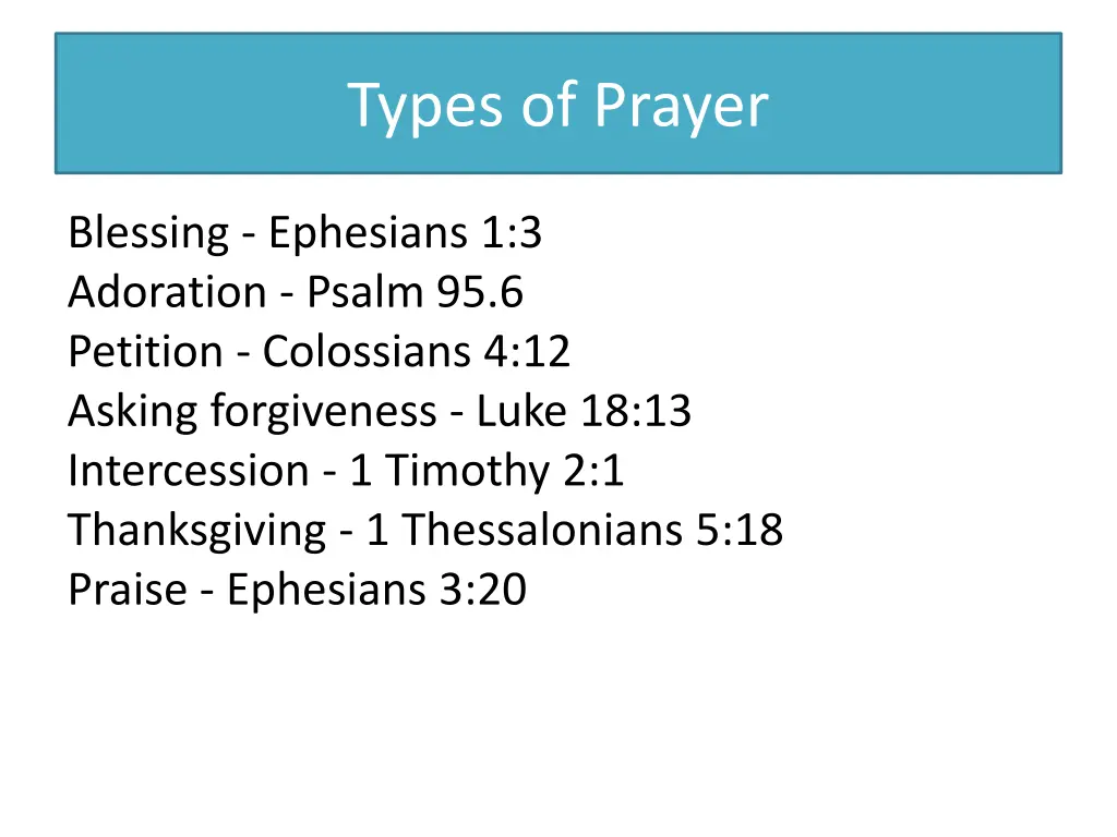 types of prayer