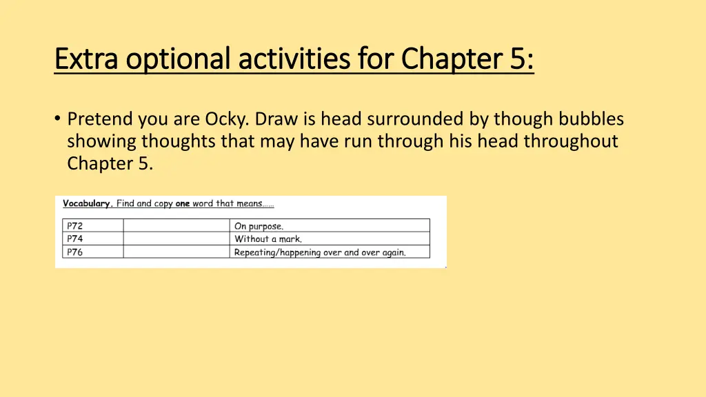 extra optional activities for chapter 5 extra