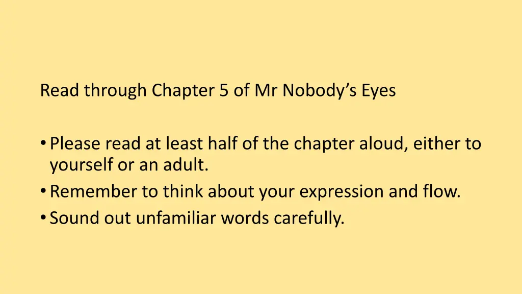 read through chapter 5 of mr nobody s eyes