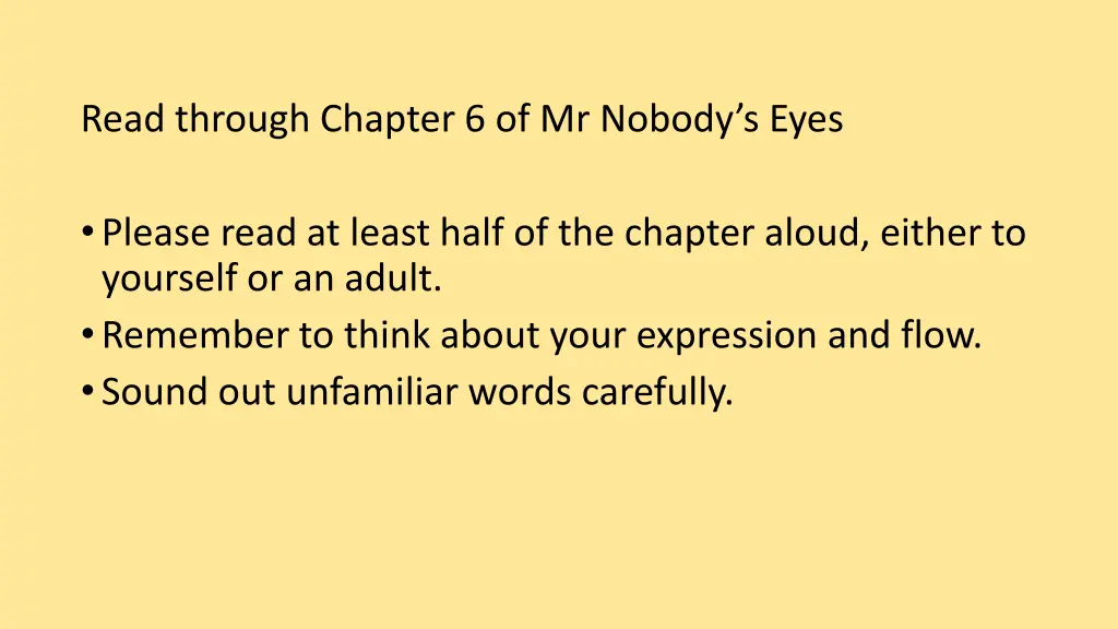 read through chapter 6 of mr nobody s eyes