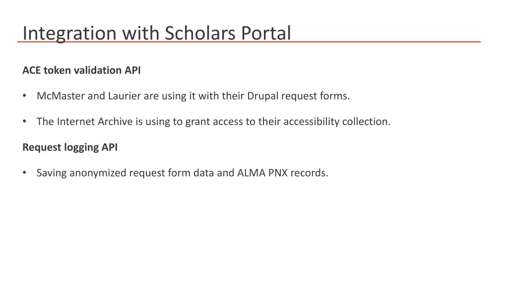 integration with scholars portal 1