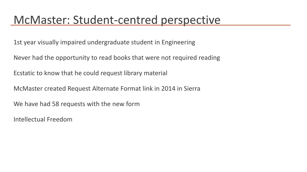 mcmaster student centred perspective