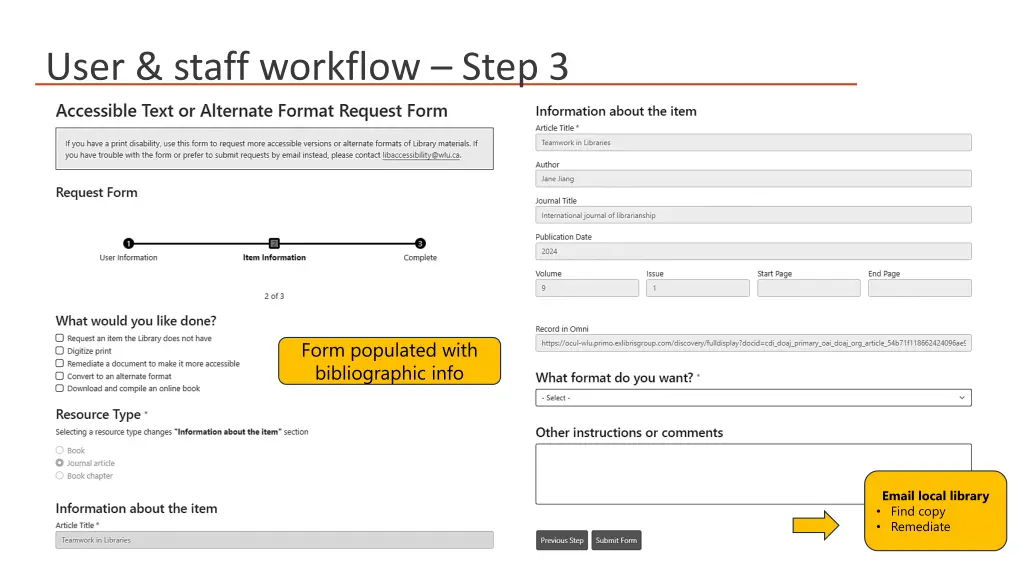 user staff workflow step 3