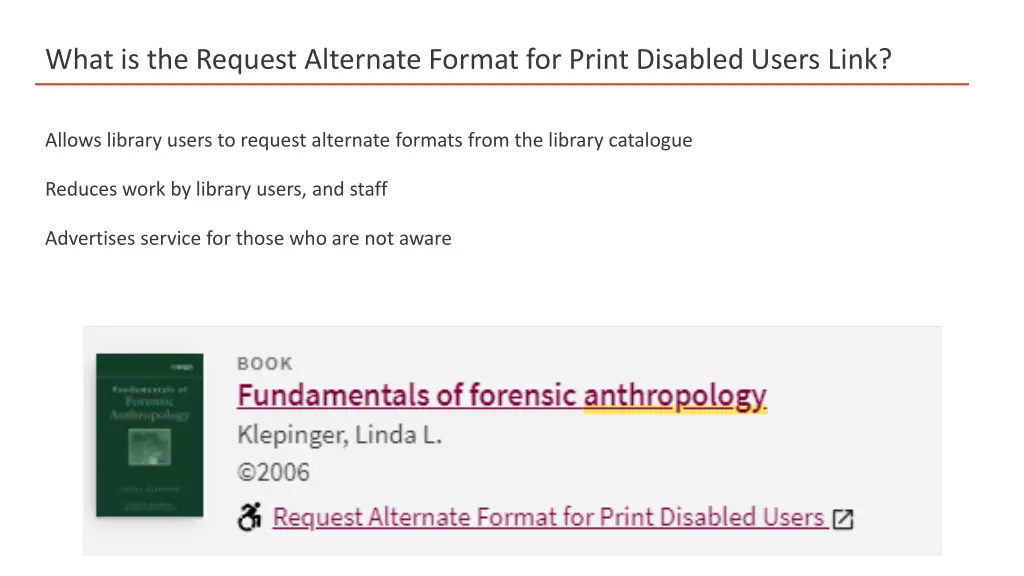 what is the request alternate format for print