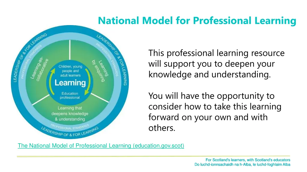 national model for professional learning