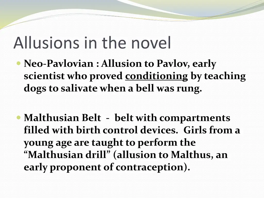 allusions in the novel 1