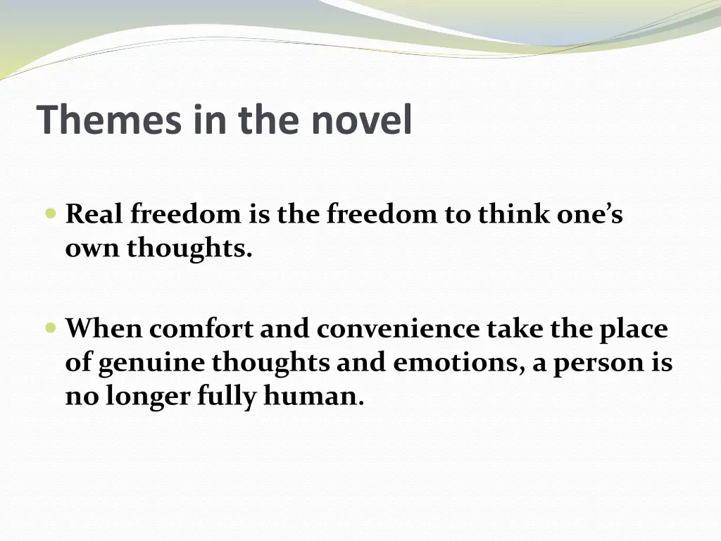 themes in the novel