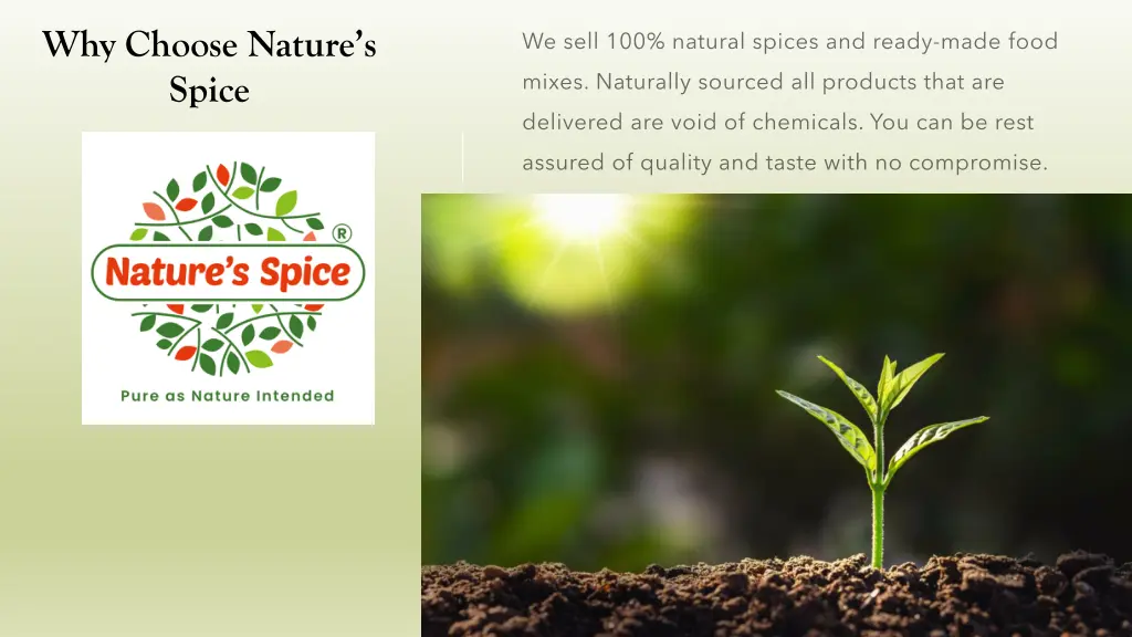 why choose nature s spice